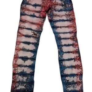 Upcycled block dyed lightweight jean